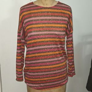 Paris to Jena multi color stripe top size medium